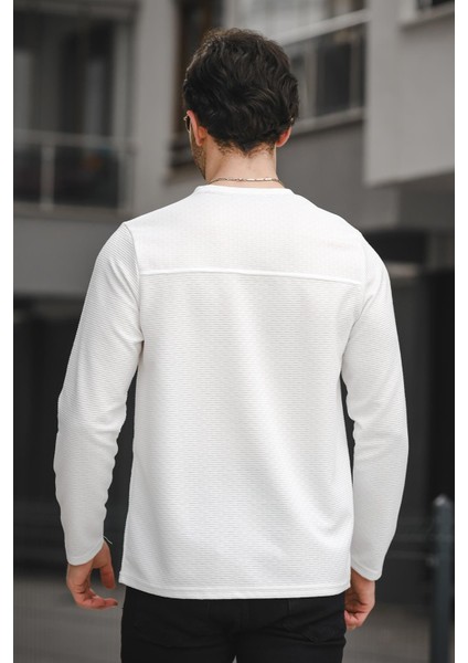 Then When Enjeksiyon Baskı Sırtı Parçalı Erkek Sweatshirt modelleri