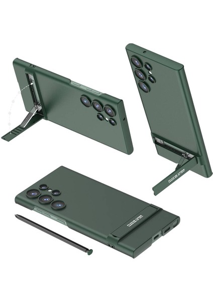 Samsung Galaxy S24 Ultra Kılıf Kamera Korumalı Dikey Standlı Ays Kapak
