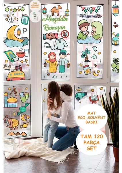 Hoşgeldin Ramazan Mega Sticker Seti 120 Parça Yeni Ürün Priz Sticker Hediyeli
