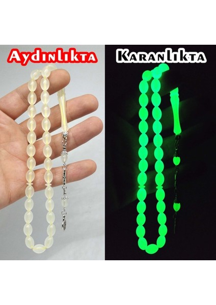 Kedi Gözü Tesbih Karanlıkta Parlayan Fosforlu Kedi Gözü