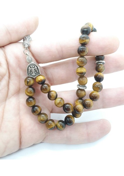 Kaplan Gözü Doğal Taş 8 mm Tesbih modelleri