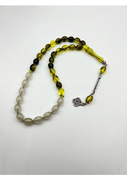 Arpa Kesim Kedi Gözü Toz Kehribar 33'lü Tasarım Tesbih fiyatları