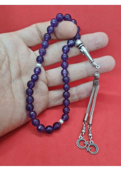 Ametist Doğal Taş 8 mm Tesbih Faset Kesim