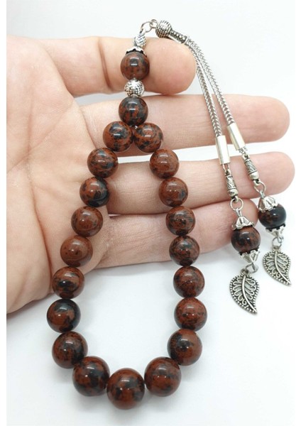 Kahverengi Obsidyen Taşı Doğal Taş Efe Tesbih 10 mm Maskot