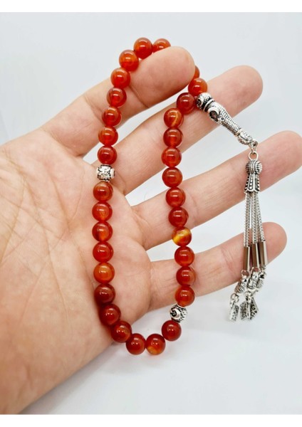 Turuncu Akik Doğal Taş 8 mm Tesbih