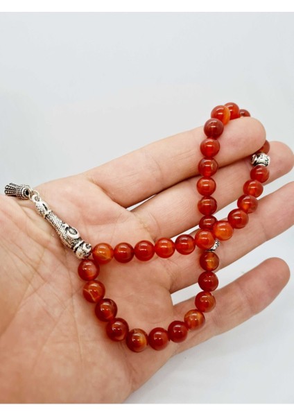 Turuncu Akik Doğal Taş 8 mm Tesbih fiyatları