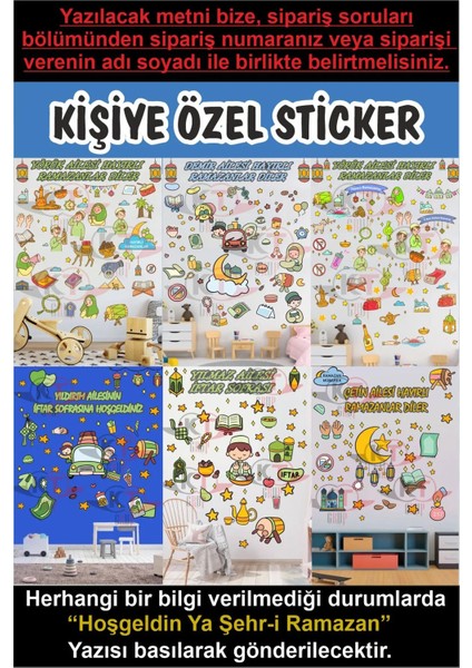 Hoşgeldin Ramazan Kişiye Özel 120 Parça Cam Duvar Kapı Sticker Seti fiyatları