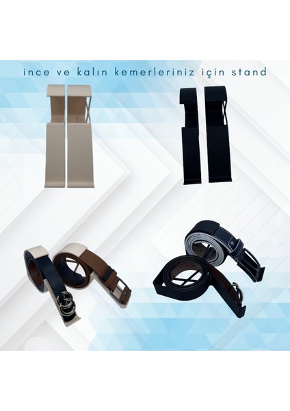 Kemer Standı - Dolap Içi 2 Adet Ince ve Kalın Kemer Standı indirimleri
