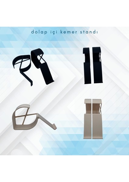 Kemer Standı - Dolap Içi 2 Adet Ince ve Kalın Kemer Standı