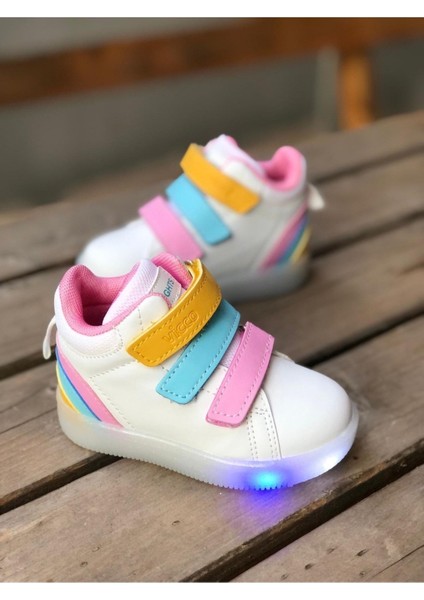 Rainbow Bilekli Işıklı Bantlı Çocuk Sneaker Bot