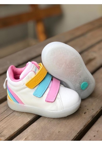 Rainbow Bilekli Işıklı Bantlı Çocuk Sneaker Bot fiyatları