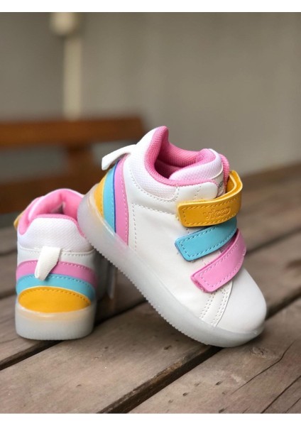 Rainbow Bilekli Işıklı Bantlı Çocuk Sneaker Bot modelleri