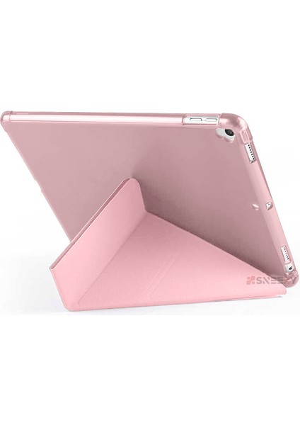 Apple iPad 8.nesil 10.2 Inç 2020 Uyumlu Üçgen Katlanabilir Kalemlikli Standlı Akıllı Kılıf fırsatları