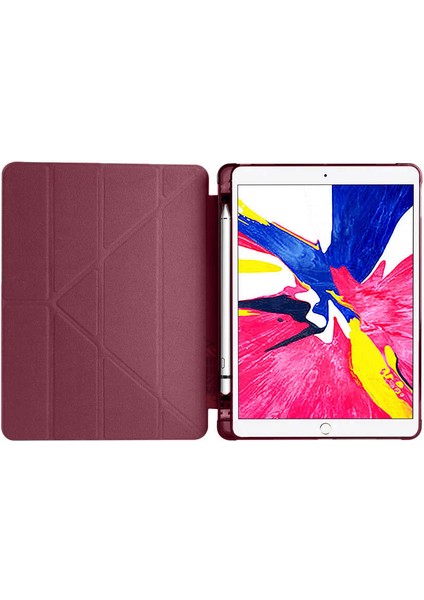 Apple iPad 9.nesil 10.2 Inç 2021 Uyumlu Üçgen Katlanabilir Kalemlikli Standlı Akıllı Kılıf fiyatları