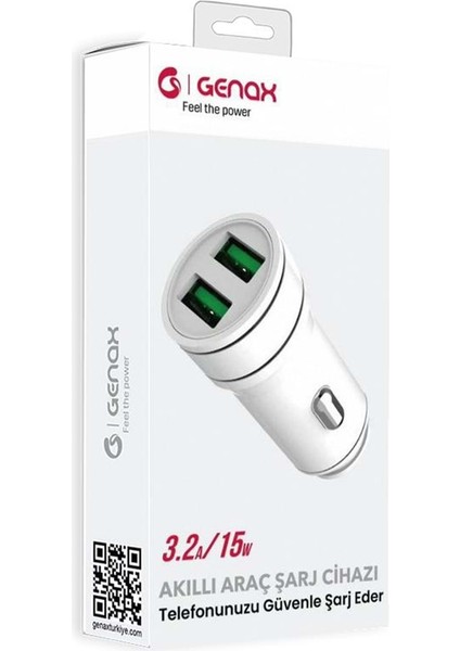 GNX015 Mıcro 2usb Araç Şarj Set 3.2A 15W