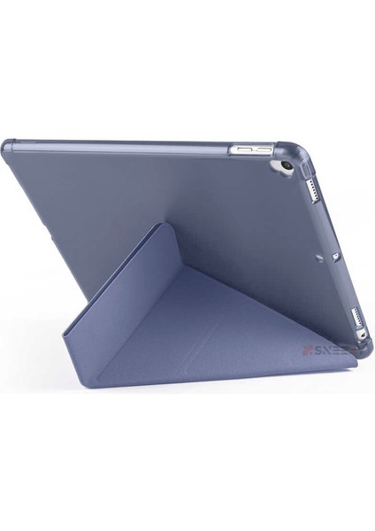 Apple iPad 8.nesil 10.2 Inç 2020 Uyumlu Üçgen Katlanabilir Kalemlikli Standlı Akıllı Kılıf fırsatları