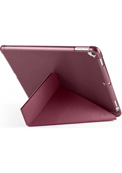 Apple iPad 7.nesil 10.2 Inç 2019 Uyumlu Üçgen Katlanabilir Kalemlikli Standlı Akıllı Kılıf fırsatları