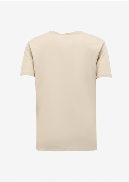 Bisiklet Yaka Baskılı Bej Erkek T-Shirt J4SM-TST7256 fiyatları