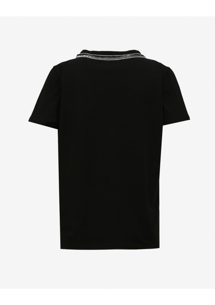 V Yaka Işlemeli Siyah Kadın T-Shirt FC4SL-TST0708 fiyatları