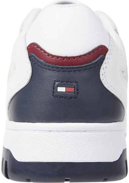 Tommy Hilfiger Beyaz Erkek Deri Sneaker Th Basket Street Suede Mıx