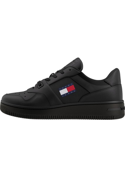 Tommy Hilfiger Siyah Erkek Sneaker Tjm Retro Basket Ess