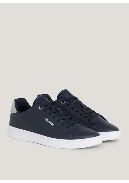 Tommy Hilfiger Lacivert Erkek Sneaker Court Cup Lth Perf Detaıl