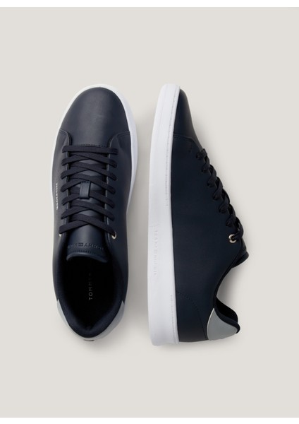 Tommy Hilfiger Lacivert Erkek Sneaker Court Cup Lth Perf Detaıl