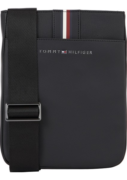 Tommy Hilfiger Siyah Erkek 17X21X2 cm Postacı Çantası Th Corporate Mını Crossover