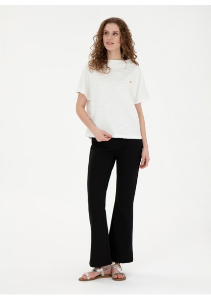 Bisiklet Yaka Ekru Kadın T-Shirt PATRİC modelleri