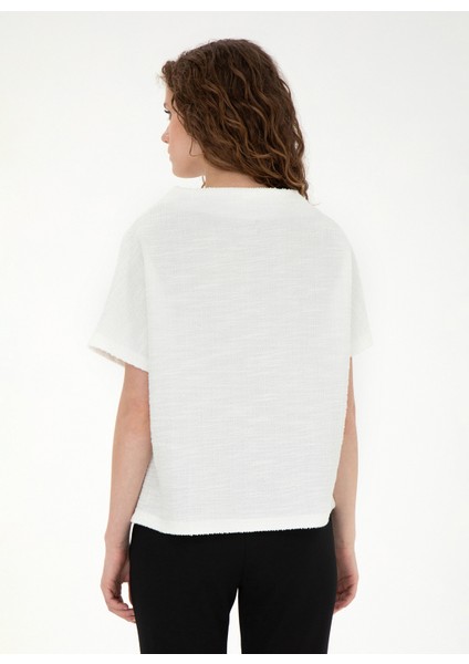 Bisiklet Yaka Ekru Kadın T-Shirt PATRİC fırsatları