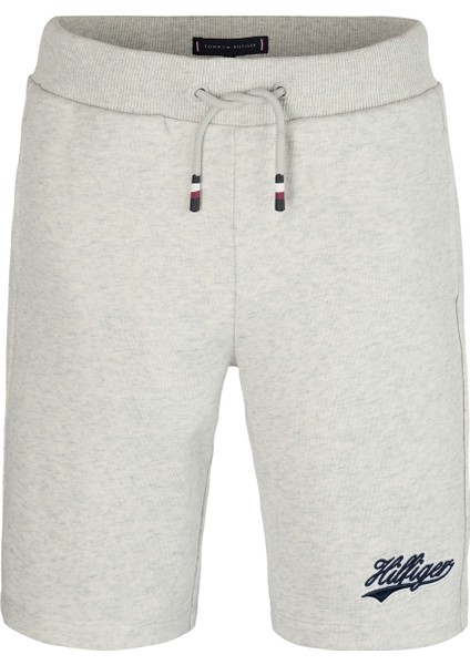 Normal Bel Normal Gri Erkek Şort Hılfıger Scrıpt Sweatshorts