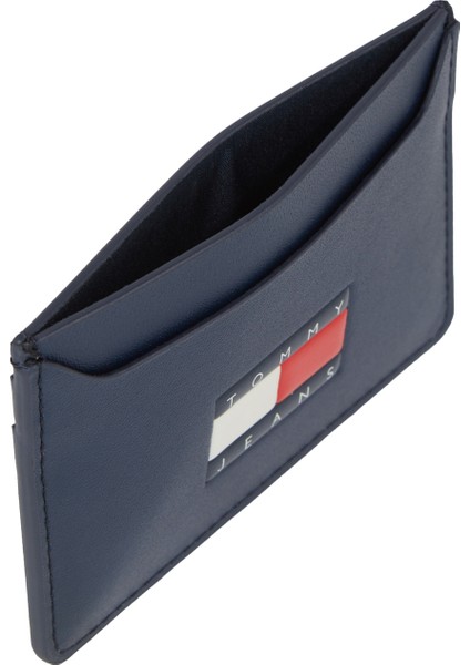 Tommy Hilfiger Lacivert Erkek 9,5x8,9x0,4 cm Kartlık Tjm Herıtage Leather cc Holder