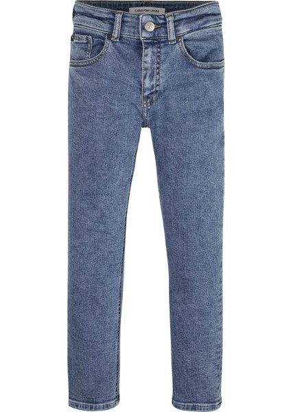 Calvin Klein Normal Bel Indigo Erkek Çocuk Denim Pantolon Dad Essentıal Blue