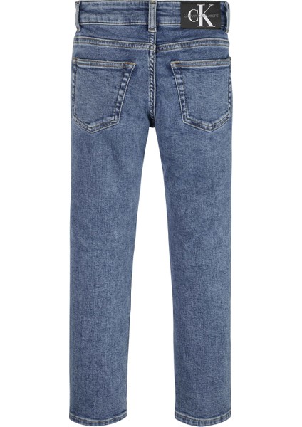 Calvin Klein Normal Bel Indigo Erkek Çocuk Denim Pantolon Dad Essentıal Blue