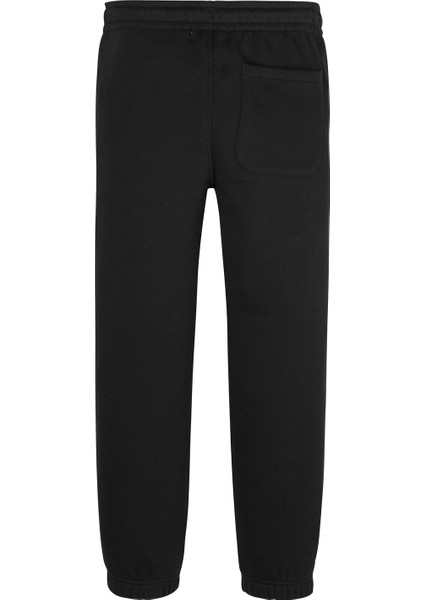 Lastikli Paça Siyah Erkek Eşofman Altı Pıxel Logo Relaxed Jogger