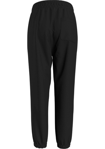Lastikli Paça Siyah Kadın Eşofman Altı Metallıc Monogram Sweatpants