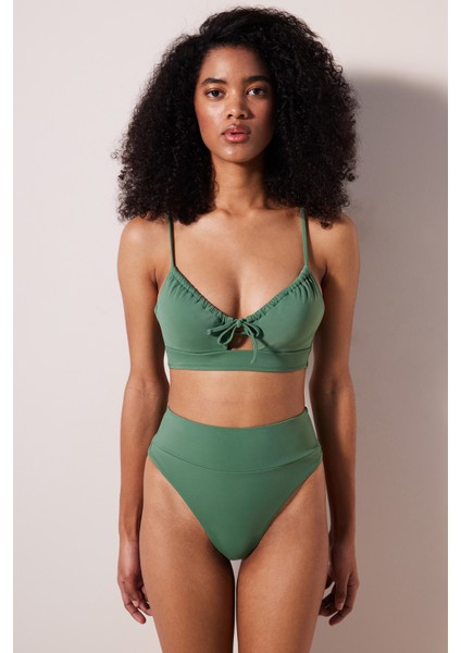 Super High Leg Yeşil Bikini Altı