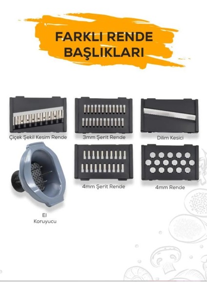 5 Başlıklı Meyve Sebze Dilimleyici Mutfak Için Çok Işlevli Rende