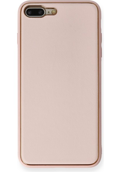 Iphone 7 Plus Kılıf Coco Deri Silikon Kapak - Pembe 327107