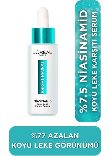 L'Oréal Paris L'oreal Paris Bright Reveal Sivilce, Güneş, Yaşlanma Lekelerinde Etkili Koyu Leke Karşıtı Serum 10% Niasinamid 30ML