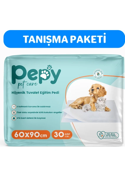 Pepy Pet Care Pepy 60X90 Hijyenik Tuvalet Eğitim Pedi 30'lu 1 Paket 30 adet