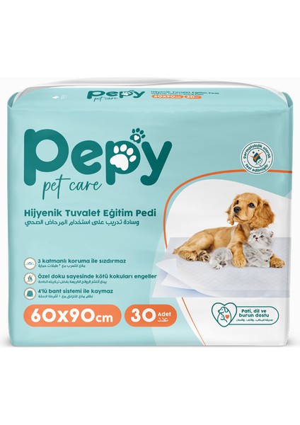 Pepy Pet Care Pepy 60X90 Hijyenik Tuvalet Eğitim Pedi 30'lu 1 Paket 30 adet