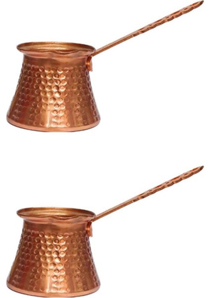 2x Türk Cezve Kahve Türk Bakır Kahve Makinesi Cezve Kafeterya Metal Kolu Cevze (Yurt Dışından)
