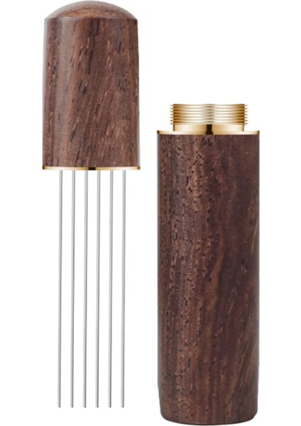 Espresso Kahve Karıştırıcı Espresso Dağıtım Aracı Taşınabilir Espresso Dağıtım Araçları, 6 Iğne Ceviz Rengi (Yurt Dışından)