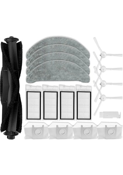 Xclea H30 PLUS/H40 Plus Robotlu Süpürge Yedek Parça Ana Yan Fırça Hepa Filtre Paspas Bezi Toz Torbaları (Yurt Dışından)