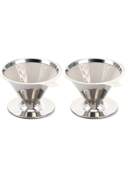 2x Kahve Damlatıcı Üzerine Dökün Yeniden Kullanılabilir Damlama Konisi Kahve Filtresi Taşınabilir Kahve Makinesi Üzerine Dökün Ev Ofis Kamp (Yurt Dışından)