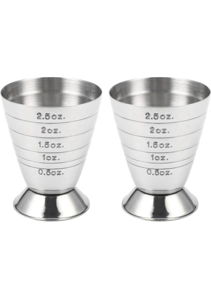 2x Ölçüm Atış Fincan Ons Jigger Bar Içecek Mikser Likör Ölçüm Fincan Mojito Ölçer Süt Kahve Kupa (Yurt Dışından)