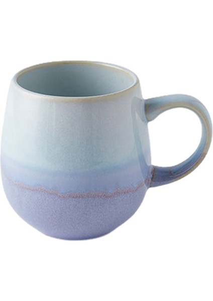 520 ml Basit Degrade Renk Kupa Seramik Kahve Süt Kolu Kupa Içme Yulaf Fincan Su Suyu Çay Fincanı, Mavi ve Mor (Yurt Dışından)