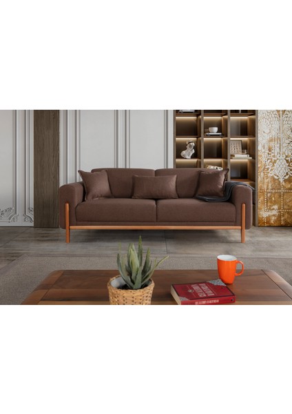 Perla Sofa Bodrum Yataklı Koltuk Takımı Kahve