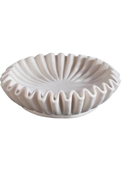 Yivli Fırfırlı Dekoratif Kase - Oturma Odası Şekillendirici Sehpa Kitaplık ve Konsol Için Ev Dekorasyonu Vurgular -A (Yurt Dışından)